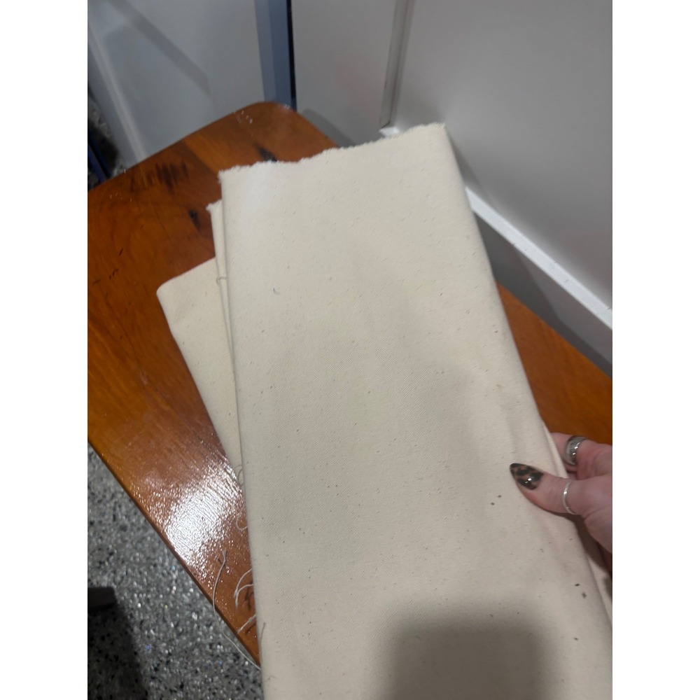 Natural Cotton Canvas Fabric Remnants Heavyweight Duck Cloth Cream 1.5lbs